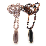 Agate Stone Pendant Necklace Ethnic Boho Jewelry