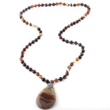 Bohemian Agat Stone Pendant Necklace Ethnic Jewelry
