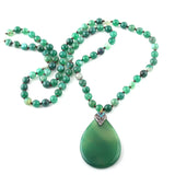 Bohemian Agat Stone Pendant Necklace Ethnic Jewelry