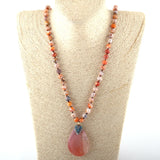 Bohemian Agat Stone Pendant Necklace Ethnic Jewelry