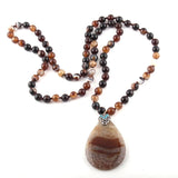 Bohemian Agat Stone Pendant Necklace Ethnic Jewelry