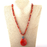 Bohemian Agat Stone Pendant Necklace Ethnic Jewelry