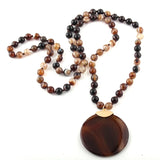 Bohemian Agat Stone Pendant Ethnic Necklace