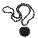 Bohemian Agat Stone Pendant Ethnic Necklace