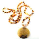 Bohemian Agat Stone Pendant Ethnic Necklace