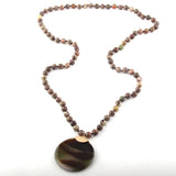 Bohemian Agat Stone Pendant Ethnic Necklace