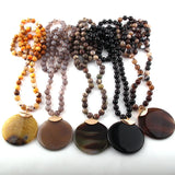 Bohemian Agat Stone Pendant Ethnic Necklace