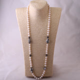 Boho Pearl Beads Knotted Necklace Handmade Freshwater Pearl Jewellery