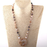 Bohemian Stone Rosary Chain Necklace Set