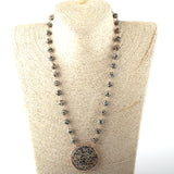 Bohemian Stone Rosary Chain Necklace Set