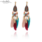 Bohemian Tassel Feather Ear Clips for Women