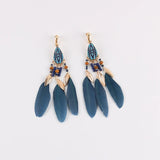 Bohemian Tassel Feather Ear Clips for Women