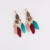 Bohemian Tassel Feather Ear Clips for Women