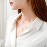 Boho Leaf Pearl Zircon Pendant Necklace 925 Silver