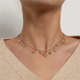 Bohemian Women Evil Eye Cross Daisy Pendant Necklace