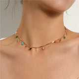 Bohemian Women Evil Eye Cross Daisy Pendant Necklace