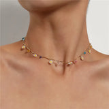 Bohemian Women Evil Eye Cross Daisy Pendant Necklace