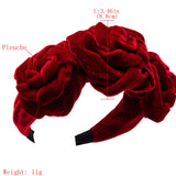 Boho Rose Red Velvet Headband Girl Hair Accessory