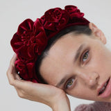Boho Rose Red Velvet Headband Girl Hair Accessory