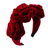Boho Rose Red Velvet Headband Girl Hair Accessory