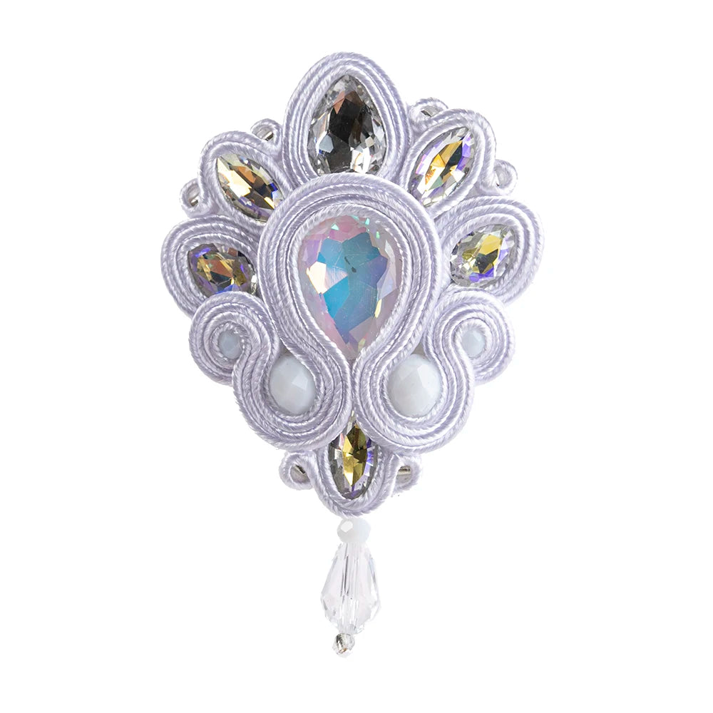Boho Brooch Women Soutache Rhinestones Jewelry Multicolor Corsage Lapel