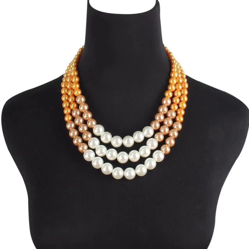 Boho Layered Tassel Pendant Statement Necklaces