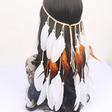 Boho Feather Headband Beads Headdress Hair Accessories