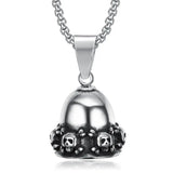 Skull Bell Pendant Stainless Steel Jewelry Skeleton Skull Biker Men Pendant
