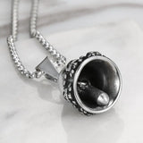 Skull Bell Pendant Stainless Steel Jewelry Skeleton Skull Biker Men Pendant