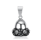 Skull Bell Pendant Stainless Steel Jewelry Skeleton Skull Biker Men Pendant