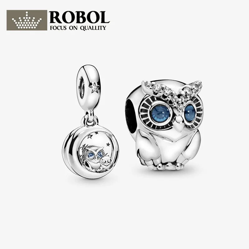 925 Silver Owl Pendant, Cute and Luxurious Accessories