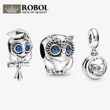 925 Silver Owl Pendant, Cute and Luxurious Accessories