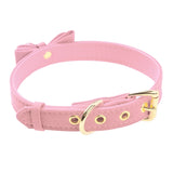 Bow Tie Neck Choker Collar Necklace with Bell PU Leather Adjustable Choker
