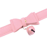 Bow Tie Neck Choker Collar Necklace with Bell PU Leather Adjustable Choker