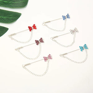 Crystal Rhinestone Bow-knot Brooches Scarf Pins 12 Pcs/lot