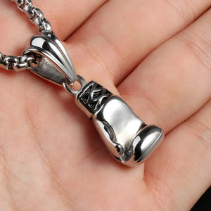 Boy Boxing Glove Pendant Necklace 316 Stainless Steel Chain Men's Jewelry