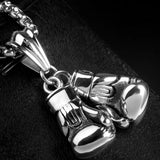 Boy Boxing Glove Pendant Necklace 316 Stainless Steel Chain Men's Jewelry