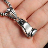 Boy Boxing Glove Pendant Necklace 316 Stainless Steel Chain Men's Jewelry