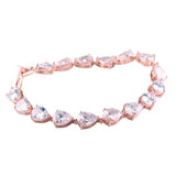 925 Silver Water Drop Zircon Gemstone Bracelet for Women