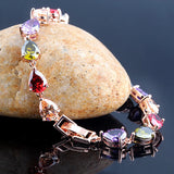925 Silver Water Drop Zircon Gemstone Bracelet for Women
