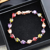 925 Silver Water Drop Zircon Gemstone Bracelet for Women