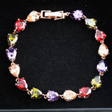 925 Silver Water Drop Zircon Gemstone Bracelet for Women