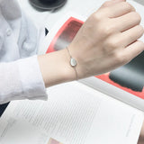 925 Silver Water Drop Moonstone Bracelet Wedding Party Gift