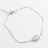 925 Silver Water Drop Moonstone Bracelet Wedding Party Gift
