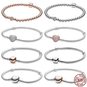 925 Sterling Silver Pav? Bracelet for Charm DIY Women's Jewelry