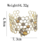 Hollow Honeycomb Geometric Bracelet Charm Ladies Dress Jewelry