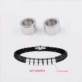 Men's Personalized Leather Name Bracelet