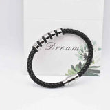 Men's Personalized Leather Name Bracelet