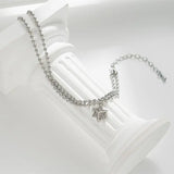 Double Layer Beads Chain Bracelet Moissanite Pentagram Jewelry