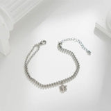 Double Layer Beads Chain Bracelet Moissanite Pentagram Jewelry